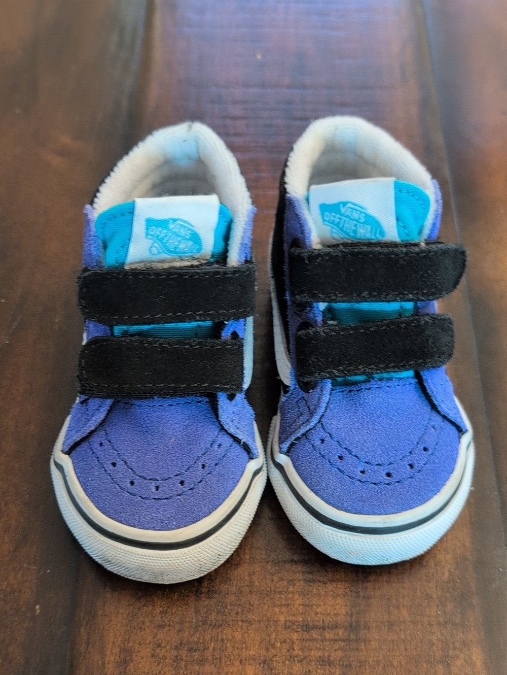 Vans Baby Blue & Teal Hook & Loop Skate Sneakers